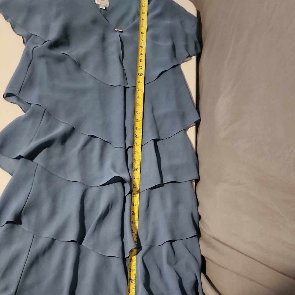 Patra Asymmetrical Blue Gray Ruffled Sundress - Picture 6 of 8